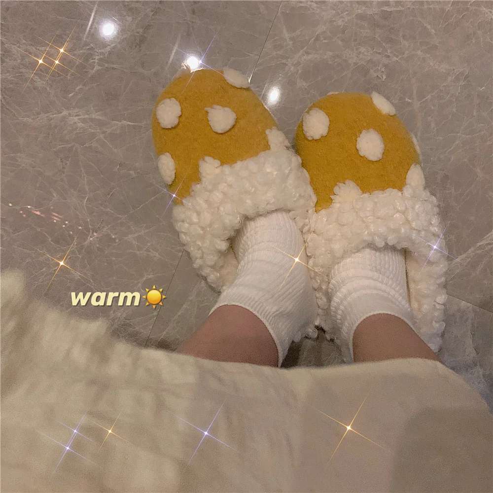 2021 Winter Women Home Slippers Cotton Plush Fashion Lovely Strawberry Indoor Household Lovely Warm Non Slip Slipper
