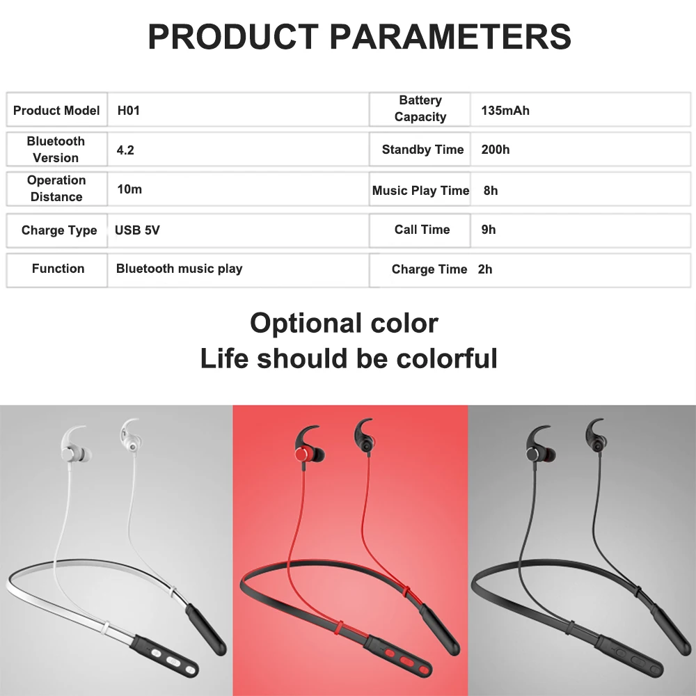 

Stereo Sound Magnetic Bluetooth Wireless Earphone Sport Running Earphones with Microphone Ear Hook Headset for Phone Xiomi