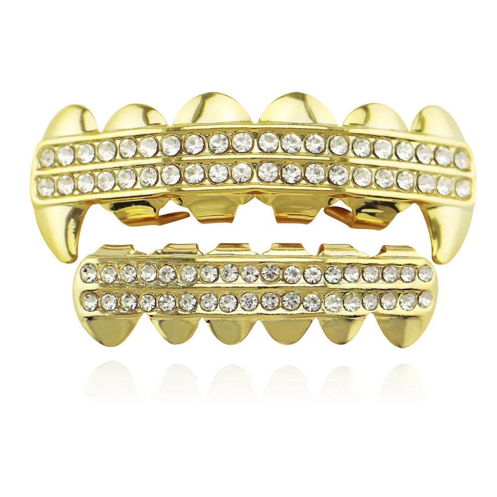 Счастливый Son Grillz набор зубов топ и низ искусственные зубные грили в стиле хип | Украшения для тела -32852666121