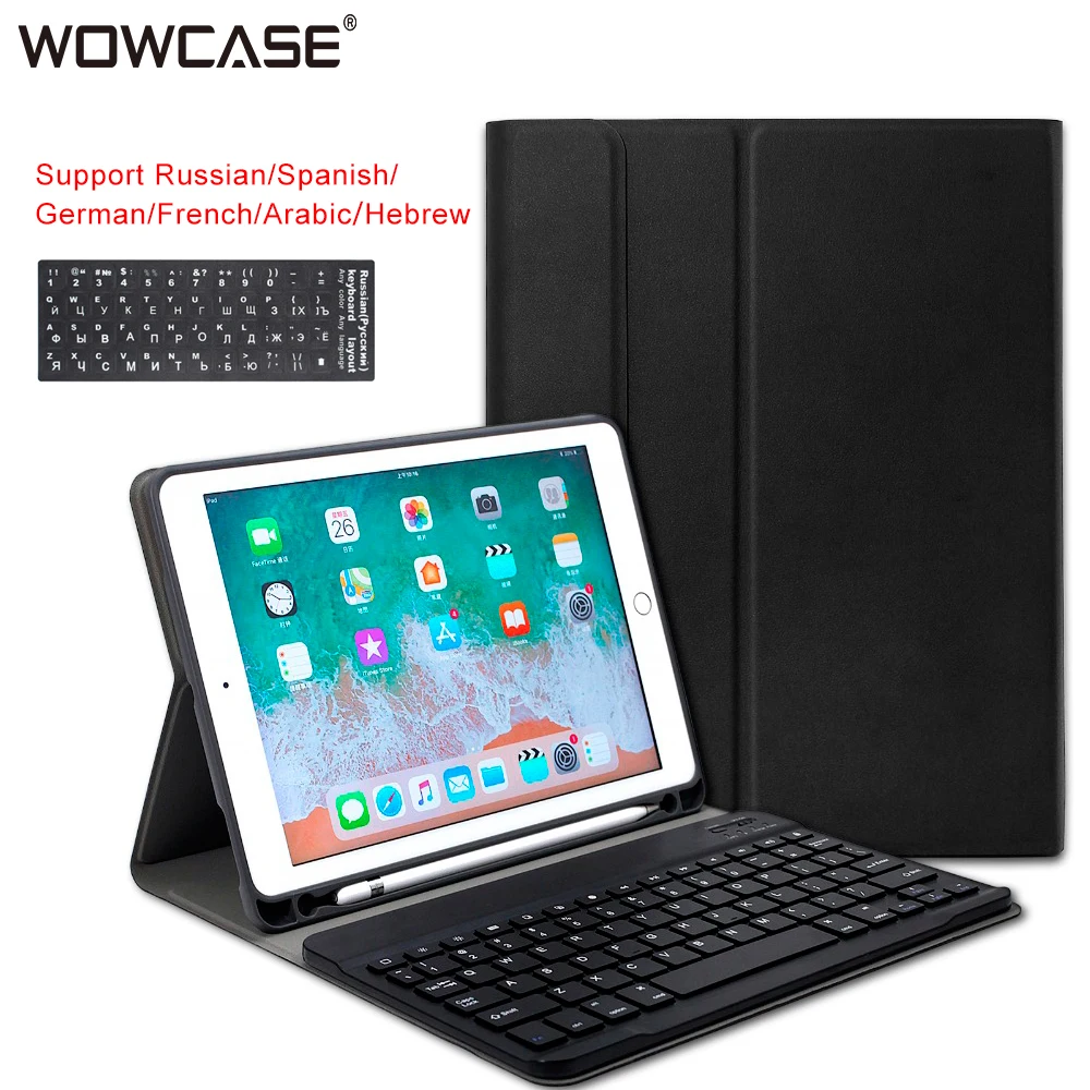 

For iPad Air 2 Case For iPad 9.7 2017/2018/Mini 123/Mini 4/Pro 9.7" Case Keyboard Wireless Bluetooth Smart Leather Tablet Cover