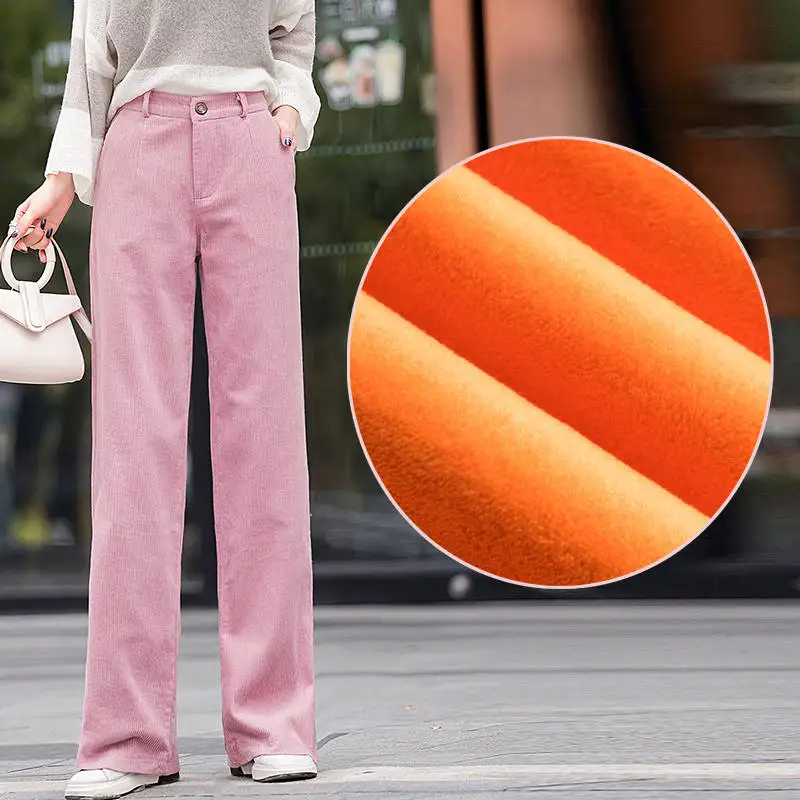 Бархатные осенние зимние штаны вельветовые широкие брюки женские повседневные с