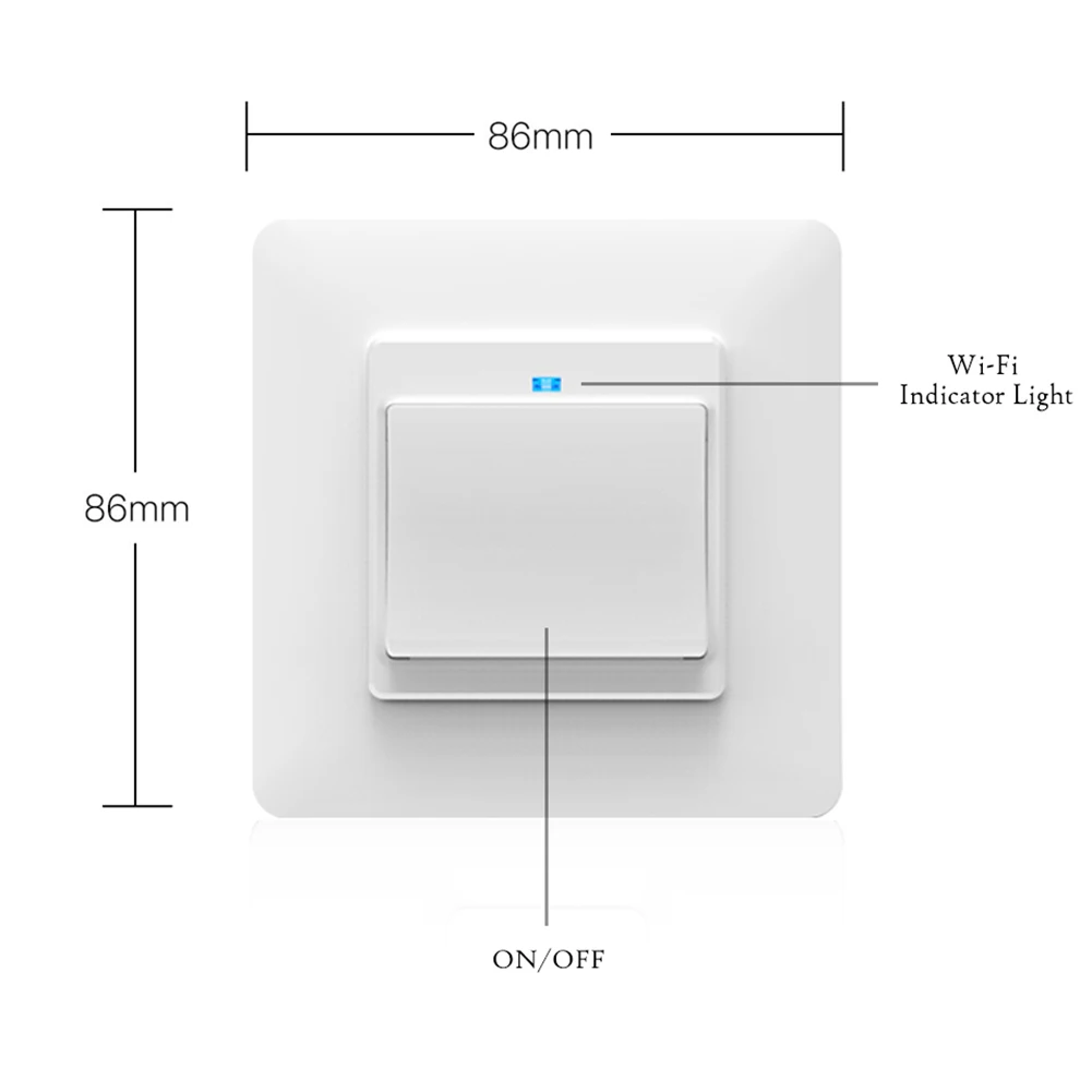 

WiFi Smart Switch Home Push Light Switch Smart Life APP Remote Control Support Alexa Google Home for Voice Control