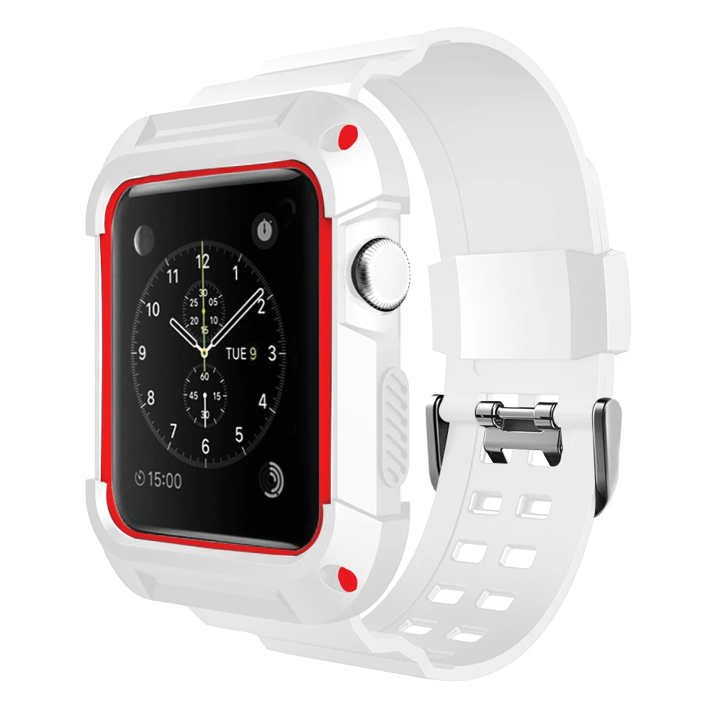 Ударопрочный Прочный защитный чехол для Apple Watch ремешок из ТПУ мягкий 38 мм 42 iWatch 5 4