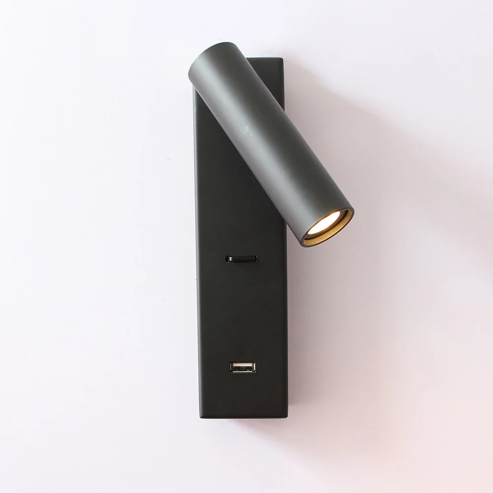 Zerouno USB лампа Светодиодная настенная белый/черный алюминиевый регулируемый смарт