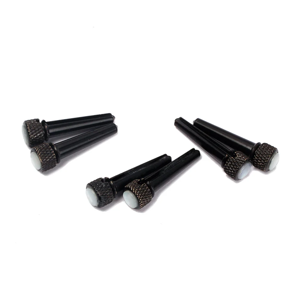 

6pcs Guitar Acoustic Guitar Replacement Parts with Abalone Dot (Black)