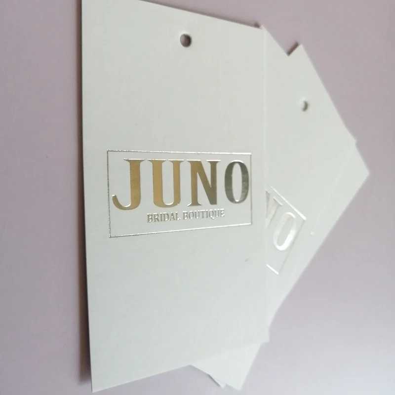 Модная подвесная бирка на заказ с горячим штампом серебряная фольга блестящий