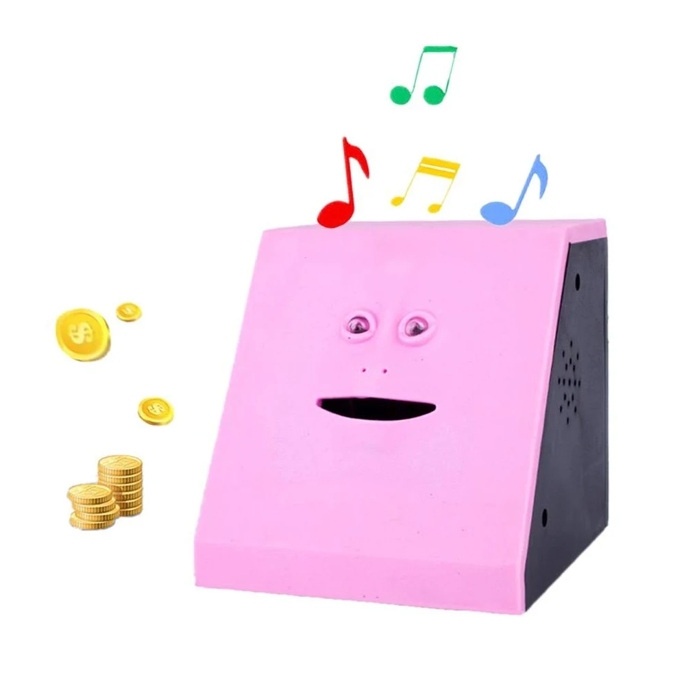 

Face Money Eating Coin Bank Battery Powered Saving Box Kids Toys Gifts C1
