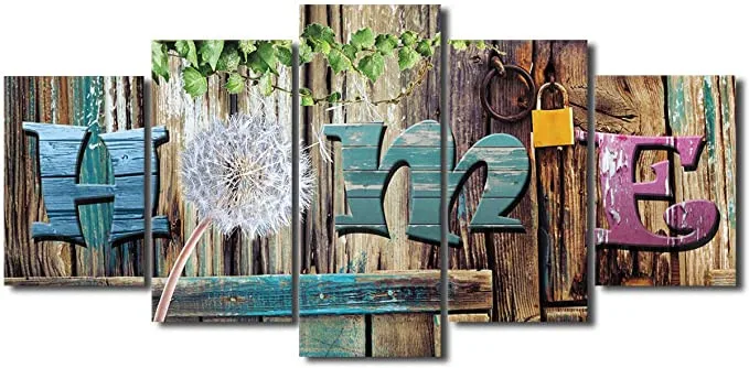 

Large Vintage Home Sweet Home Canvas Wall Art 5 Panel Retro Modern Abstract Print Painting Home Living Room Decor