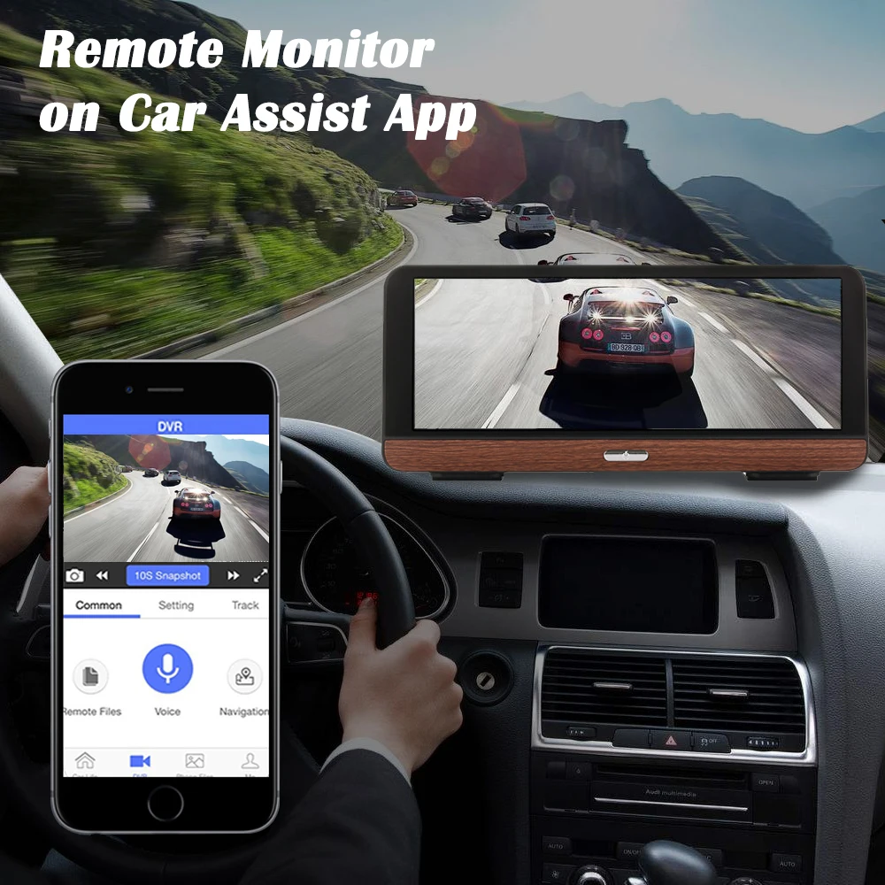 Автомобильный видеорегистратор Bluavido 8 дюймов IPS 4G Wi Fi Android GPS навигация ADAS FHD 1080P