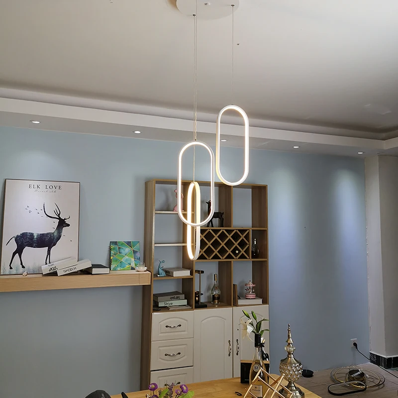 

Black/White led pendant lights modern design living room restaurant kitchen hanging lights bedroom bedside led pendant lamps