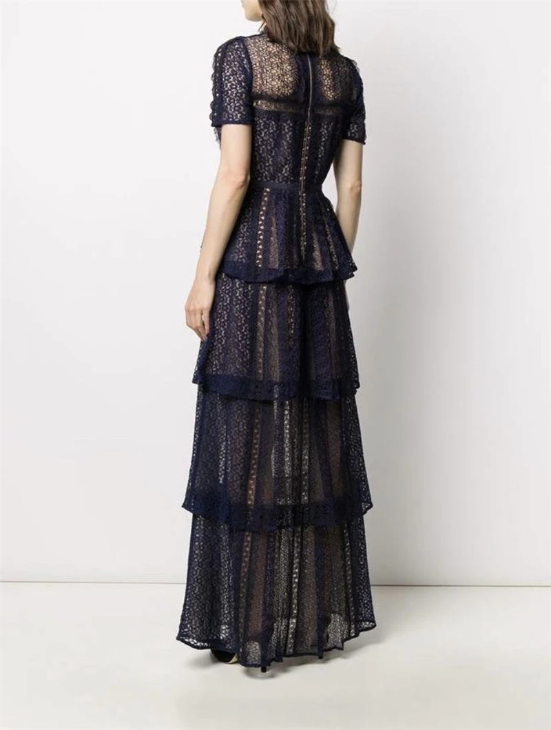 

High Quality Long Dress Elegant Women Ngiht CLub Layered Banquet Evening Party Dresses Sexy Long Dress