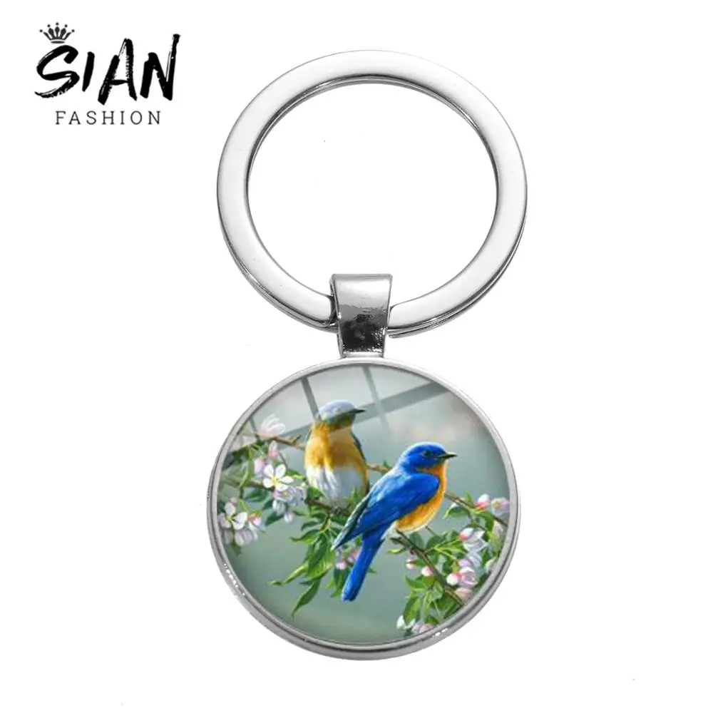 Азиатских прекрасный синей птицы деревьев пересылка брелоки животные Колибри на