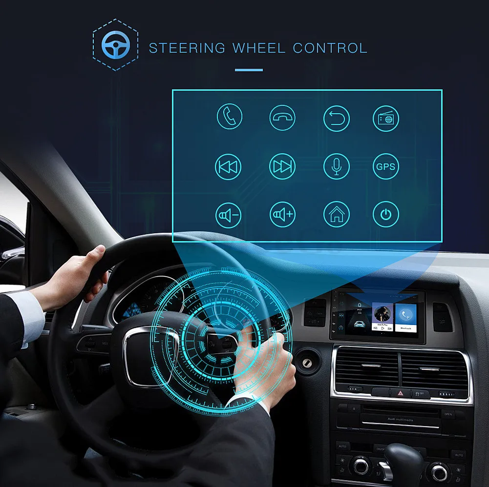 Автомобильный мультимедийный плеер на Andriod 8 1 2 din GPS-навигация Bluetooth Wifi USB Mirror Link |