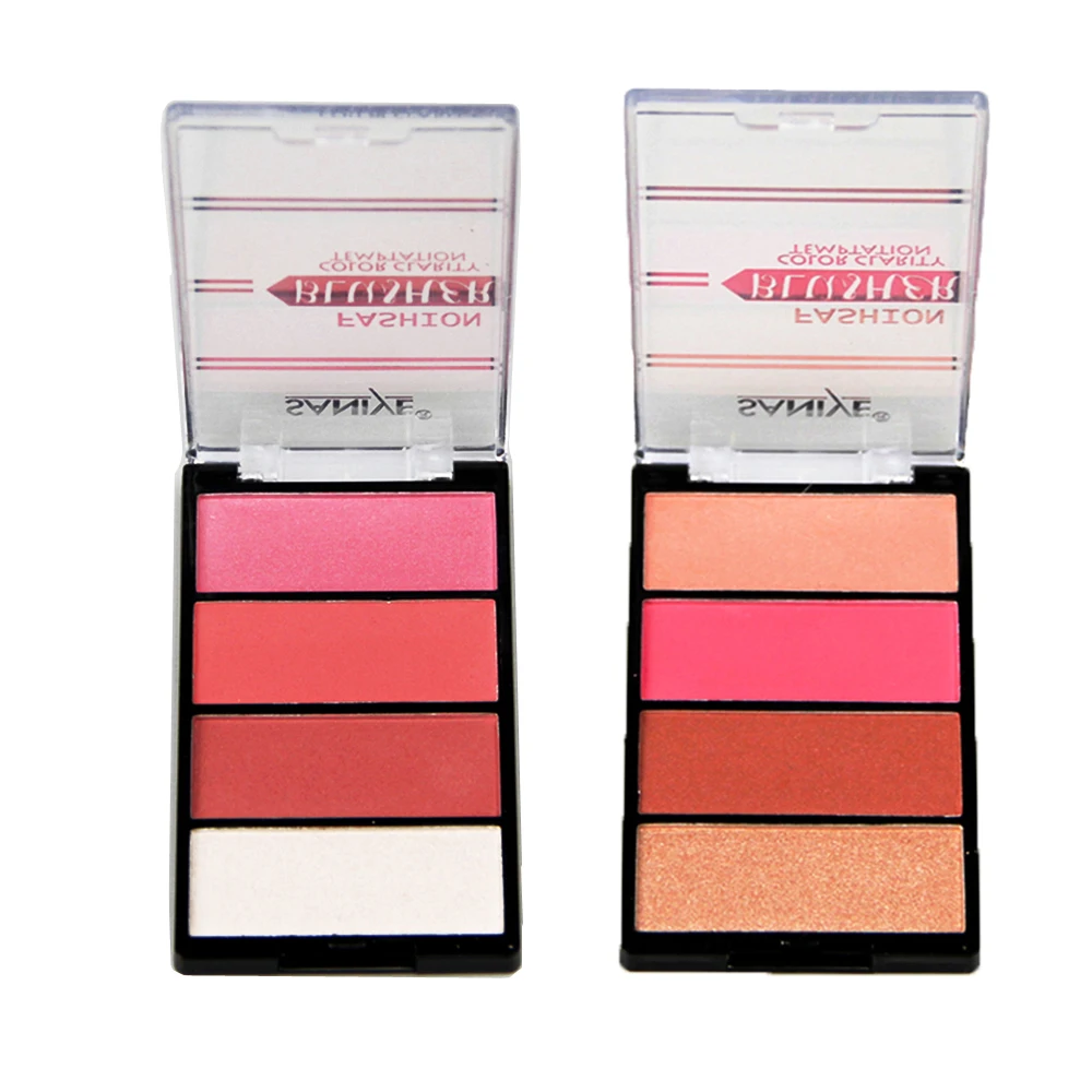 SANIYE Водонепроницаемая 4 вида цветов стереоскопическая розовая пудра румяна для