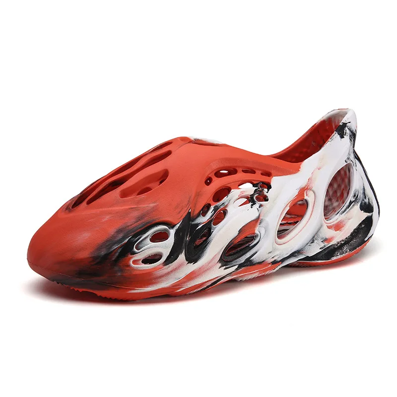 

Summer Large Size Men's Sandals Ins Camouflage Couple Coconut Hole Shoes Trend Hollow Roman Beach Shoes