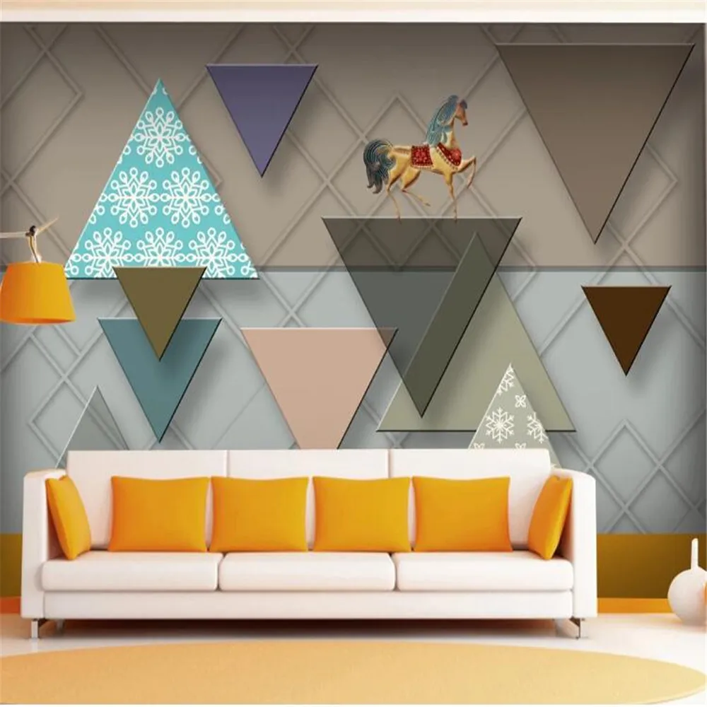 Пользовательские скандинавские Современные Индивидуальные геометрические обои