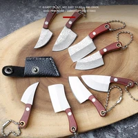 stainless steel mini kitchen knife blade key ring mini size kitchen knife fixed blade edc daily pocket knife cutter hand tool