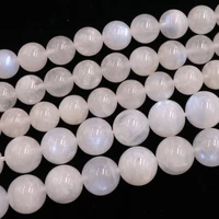 natural moonstone blue shine stone beads 8 10mm smooth round charm gemstone for jewelry making diy women bracelet necklace