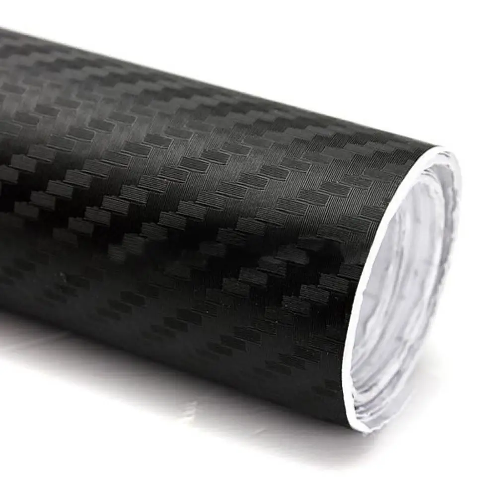 

Black 3D Carbon Fiber Vinyl Adhesive Film Sheet Roll Auto Car DIY Decor Sticker Water-resistant High stickiness Bumper Decal