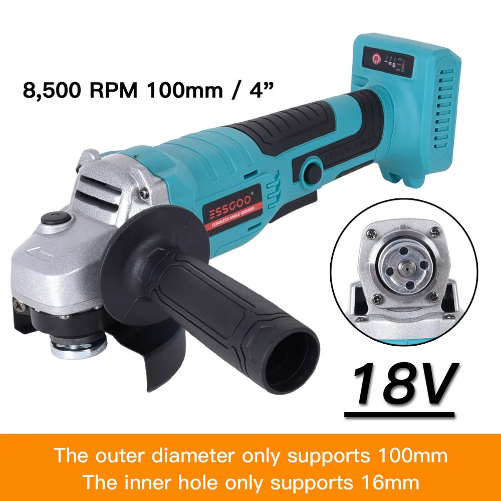 

Brushless Cordless Impact Angle Grinder 18V 100MM For Makita Battery Electric DIY Power Tools Polishing Grinding Machine