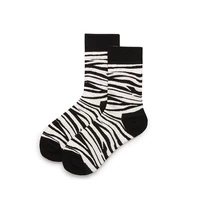 women men solid zebra cotton sport socks ankle sock unisex animal ivory base black print short winter socks 5 pairs lot al185sc