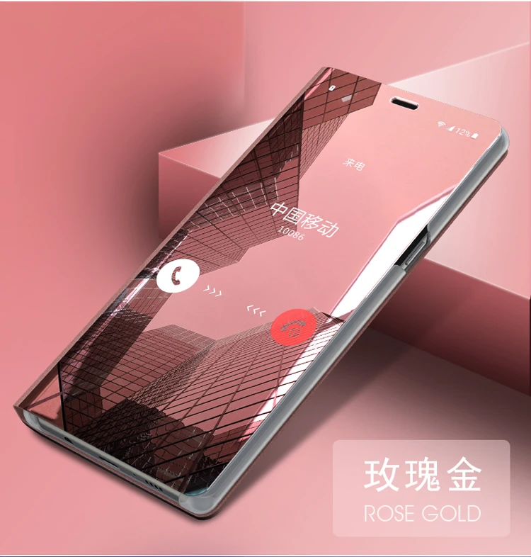 Rose gold Умный зеркальный флип-чехол Xiaomi Redmi note 8 Pro Redmi 6 7 8 6A 7 A 8 A S2 чехол для телефона защитный чехол - Цвет: Rose gold