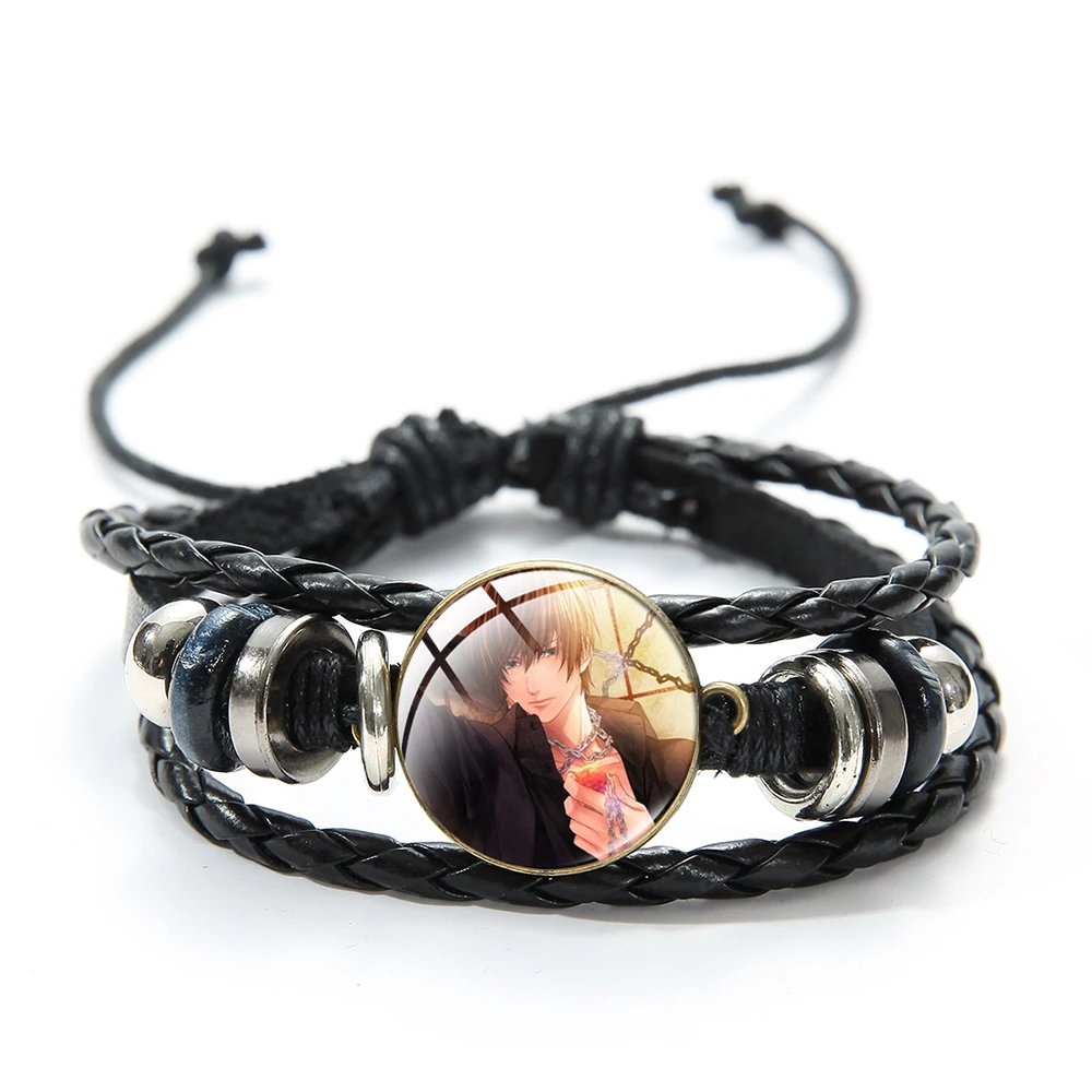 Новый японский кожаный браслет аниме Death Note с мультяшным принтом стеклянная