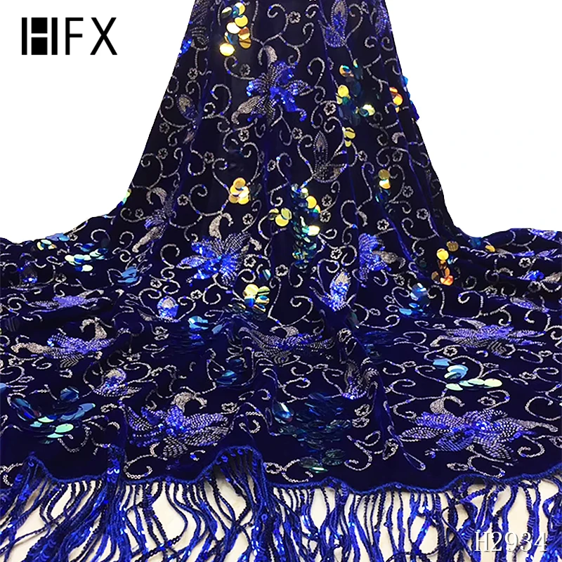 HFX роскошный французский сетчатый кружевной Кружевной Тюль с вышивкой пайетками