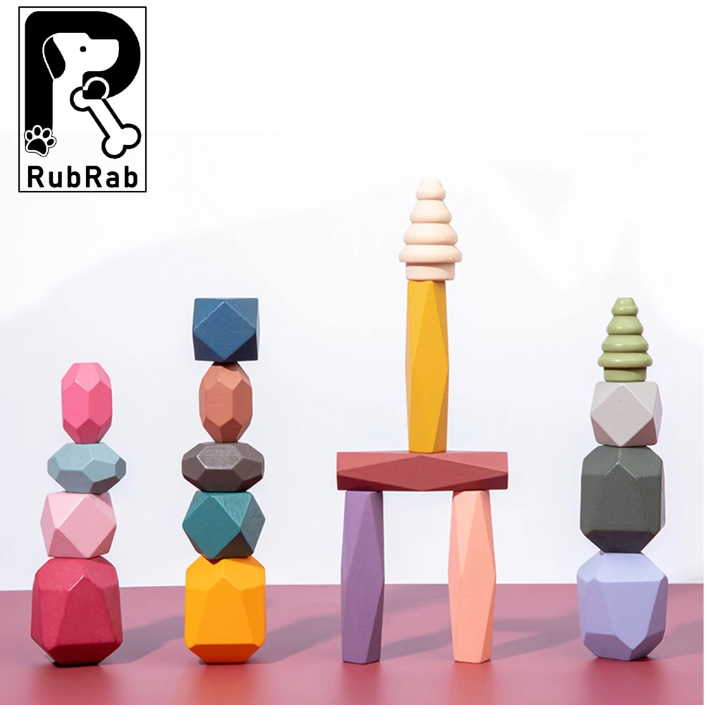 2021 деревянная игрушка для укладки камней камни Tumi Ishi древесины наборный