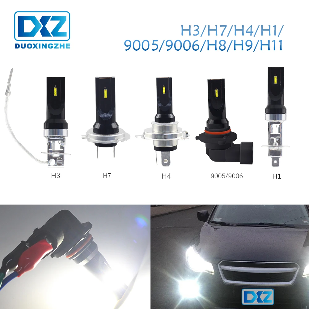 DXZ 2 шт. светодиодные противотуманные фары H1 H3 H4 H7 H8 H11 9005 9006 яркие автомобильные