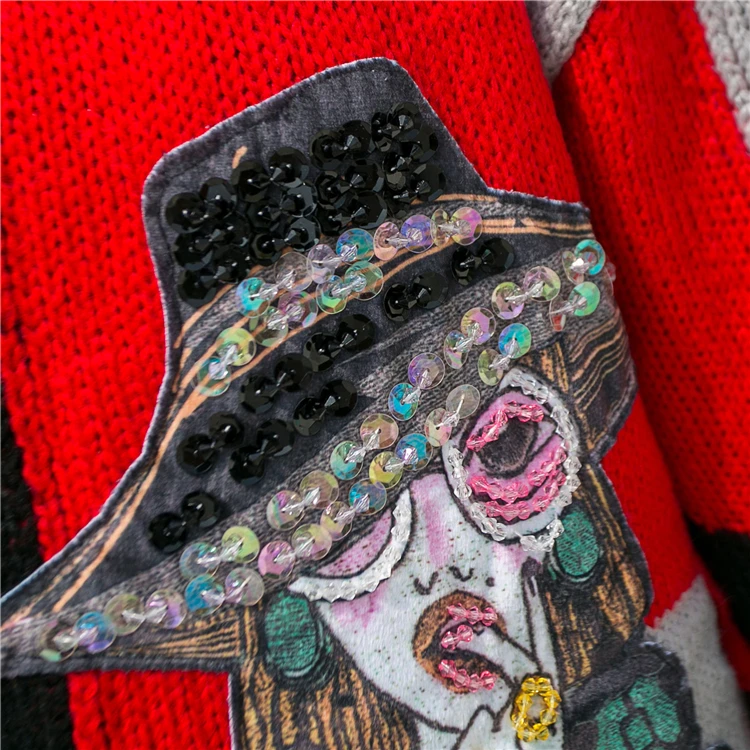 

Vefadisa Plus Size Sequin Character Women Sweater 2021 Spring Autumn Stitching Color Tassel Pullover Knitted Black QYF3555