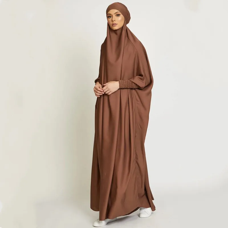 Мусульманский цельный молитвенный хиджаб Рамадан одежда Jilbab Женская абайя с