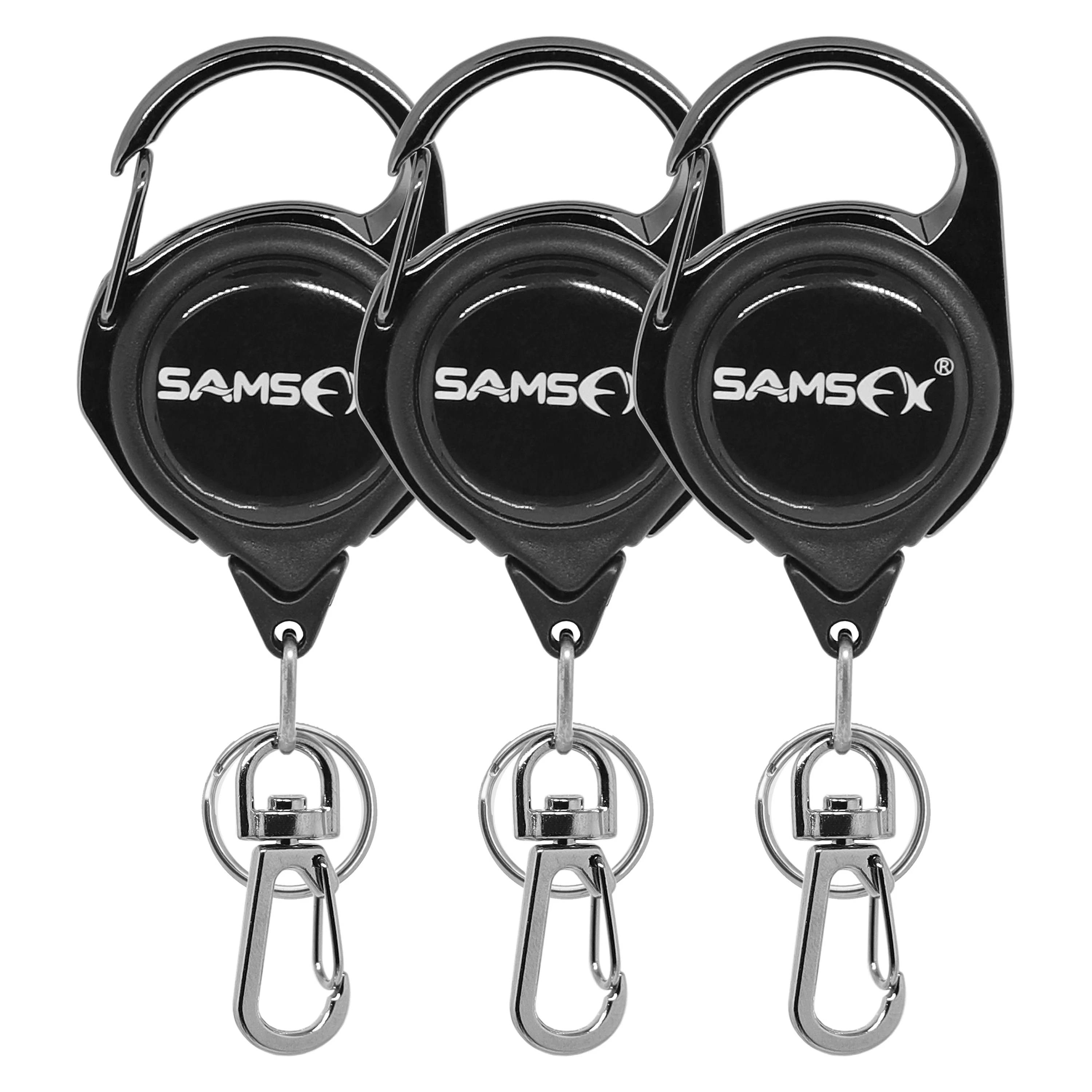 

SAMSFX Fly Fishing Retractor Tools Zinger Extractor Keeper Tether Retractable Key Chain Reel Badge Holder Tackle Box Accessories