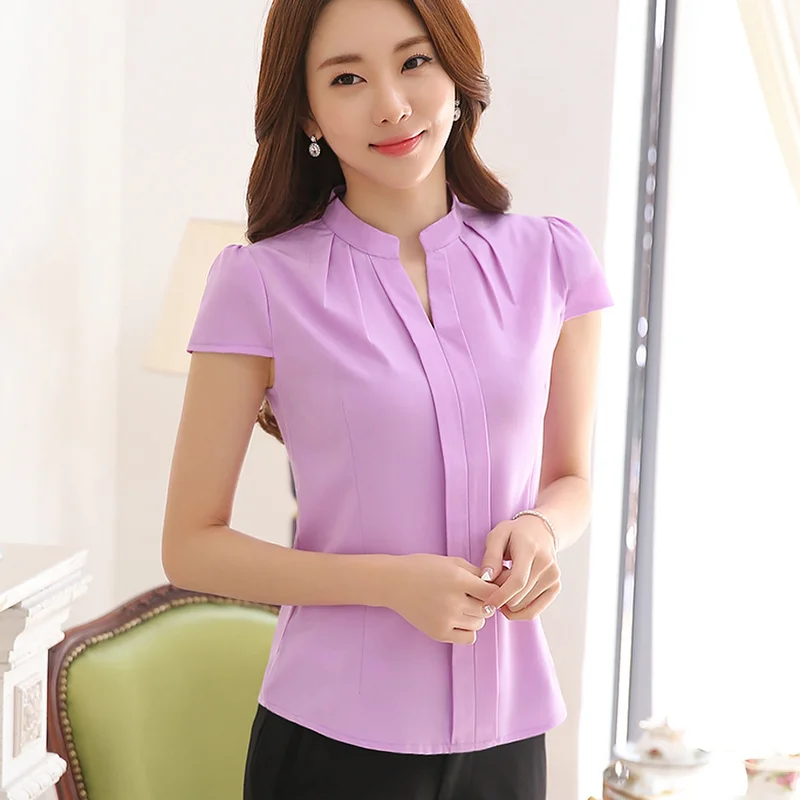 Новый 2021 летние женские блузки элегантный тонкий шифон модная футболка с