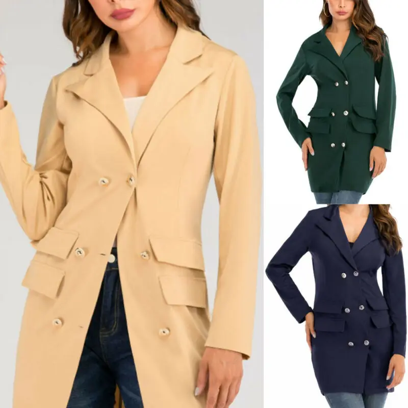 Новое поступление Женские приталенные пальто с длинным рукавом Женский офисный
