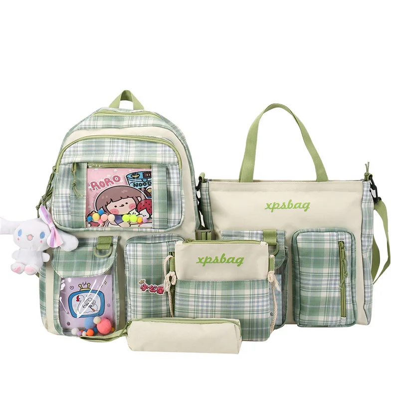 Набор из 4 шт., детский школьный рюкзак, милый женский рюкзак, сумка для книг, сумка для ноутбука для девочек-подростков, сумки-тоуты для студе...