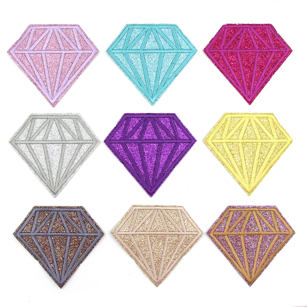 9 шт. блестящая вышитая нашивка в форме бриллианта утюжок для переноса нашивки