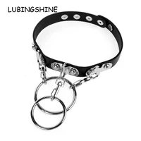 vintage punk leather choker collar for women girl studded gothic punk silver color chain harajuku collars sexy jewelry