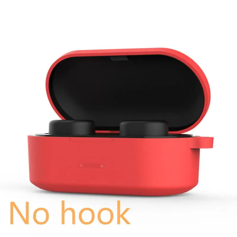 B RED 1 шт. защитный чехол для QCY T1S/QS2 Bluetooth гарнитура Набор Bluetooth гарнитура силиконовый рукав гарнитура крышка с крючком аксессуары - Цвет: B RED
