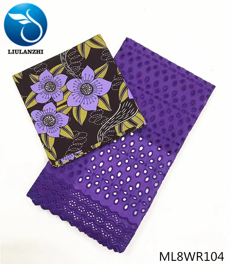 

LIULANZHI african cotton fabrics Fashion style nigerian punch voile lace with wax prints fabric 3+2.5yards /lot ML8WR93-ML8WR122