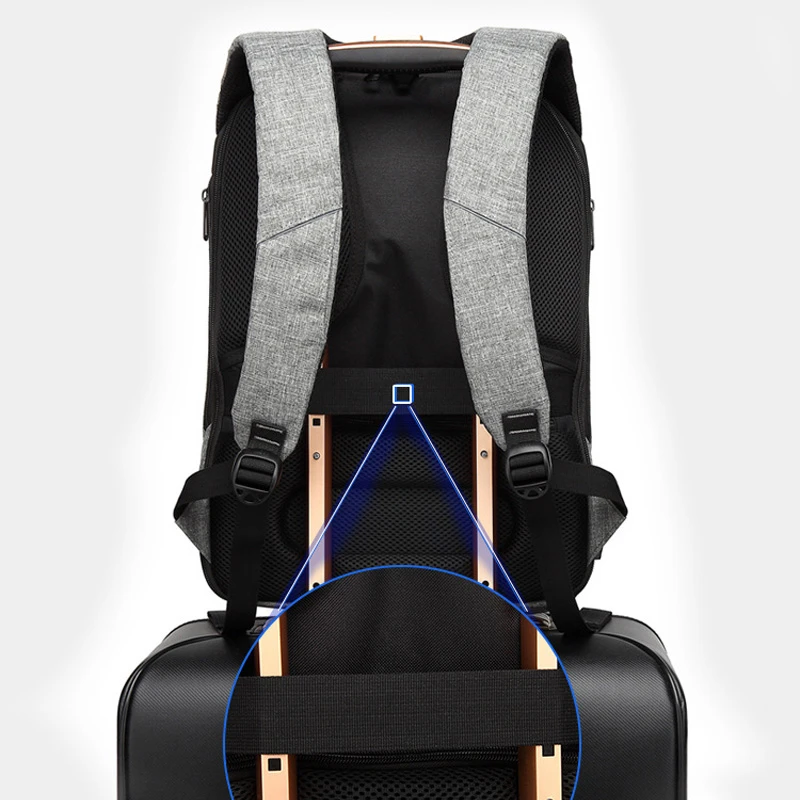 Мужской деловой рюкзак с защитой от кражи и USB-зарядкой водонепроницаемый