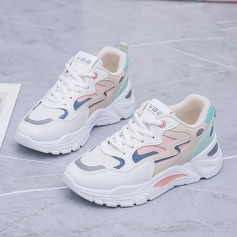

Women Casual Shoes Fashion Breathable Walking Mesh Flat Shoes Summer Black Sneakers Women Korean Flying Pink Shoes Woman 2021