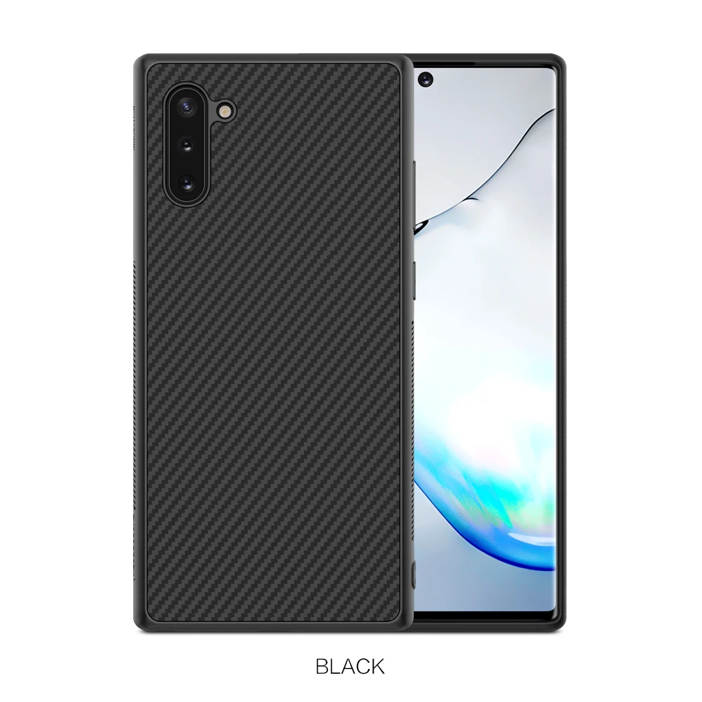 Чехол для samsung Galaxy Note 10+ Pro Plus Nillkin из синтетического волокна, пластиковая крышка из углеродного волокна, чехол для samsung Note10 - Цвет: BLACK