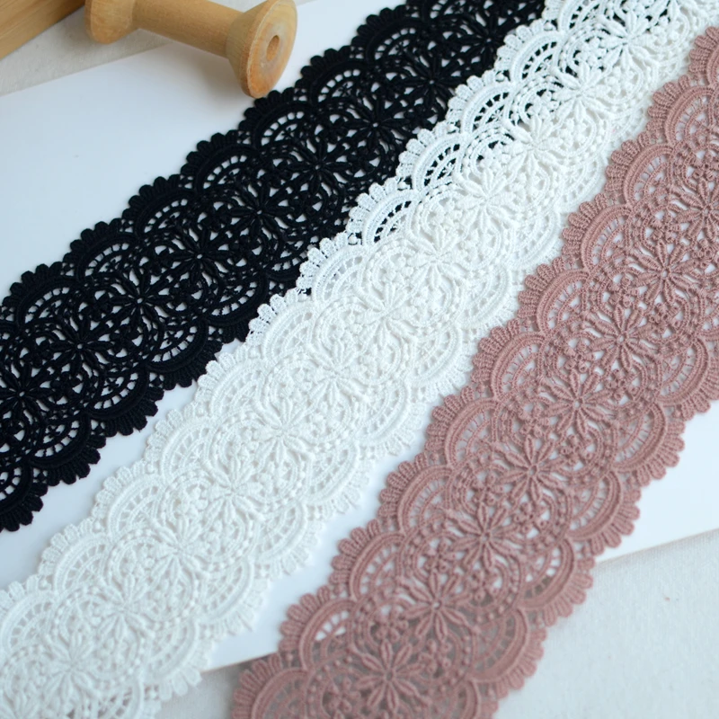 3M/lot 8.5cm wide Black white bean pink pure cotton lace cheongsam dress decoration edge decoration accessories X158