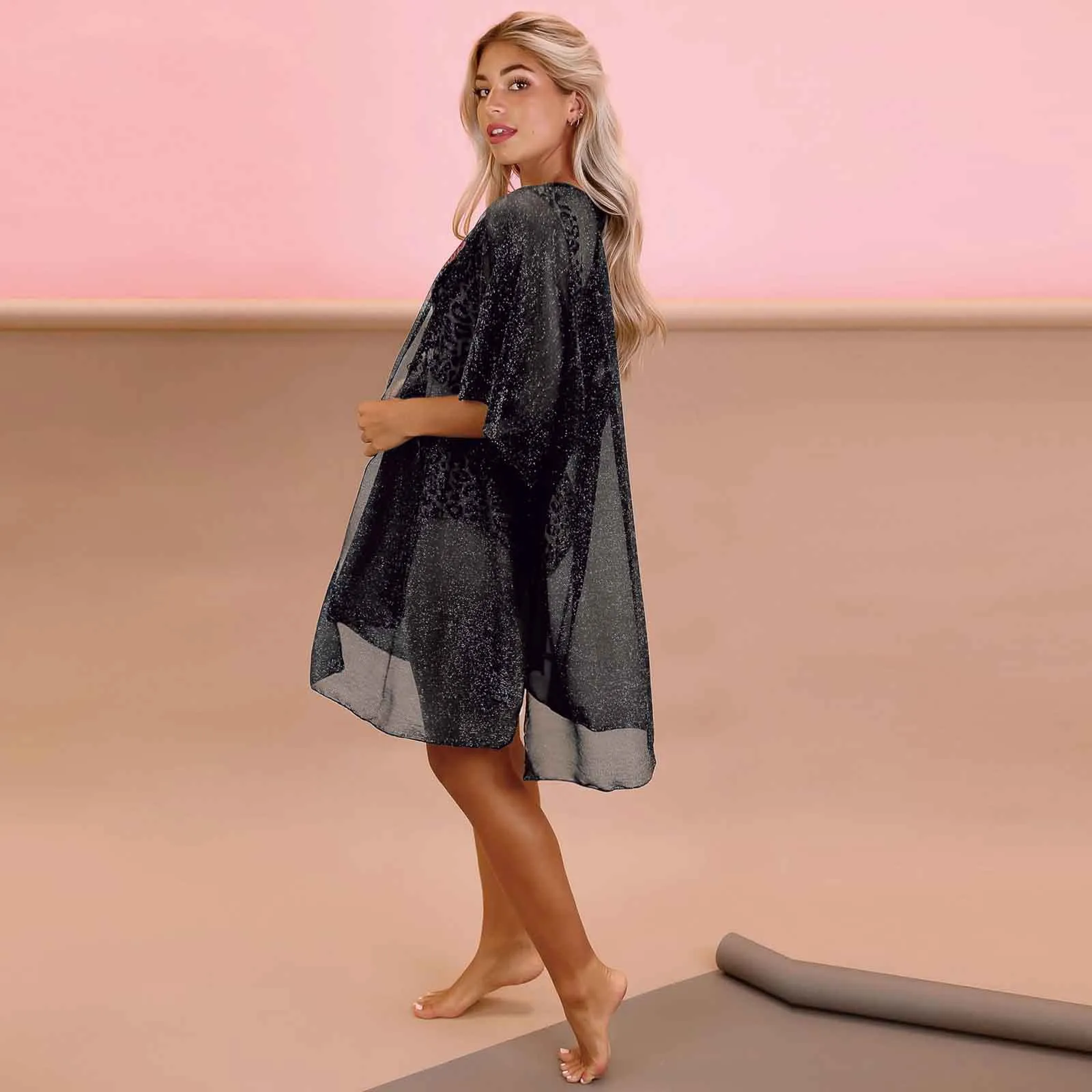 

2021 Fashion Poncho Capes Beach Capes Womens Flowy Kimono Cardigan Open Front Dress Printed Chiffon Loose Tops Cabu