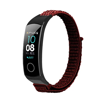Red Hangrui браслет для huawei Honor Band 5 Женский Мужской прочный нейлон мягкий изящный ремешок для часов для Honor Band 4 5 браслет для ремня - Цвет: Red