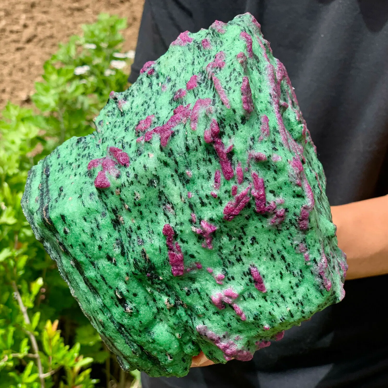 

Beautiful red and green raw stone natural crystal Reiki healing gift for home decoration