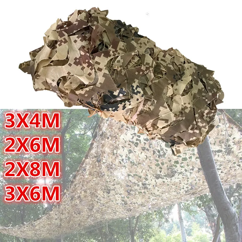 2X6M/2X8M охотничьи военные цифровые камуфляжные сети для пустыни тренировочные