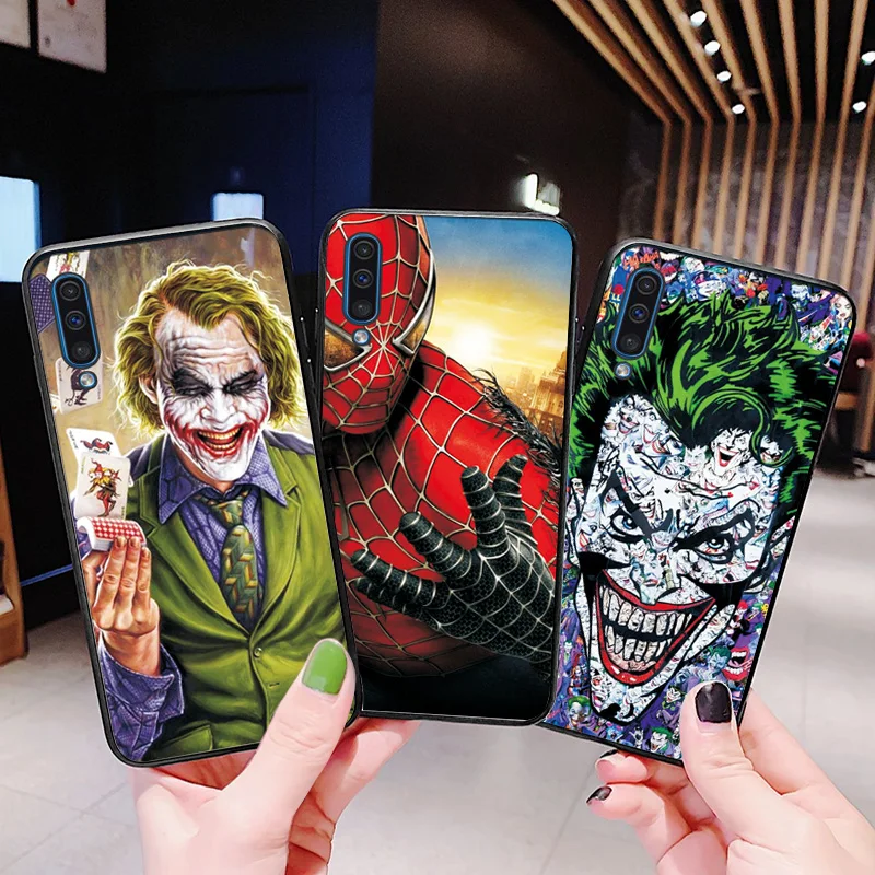 Для samsung A10 A20 E A30 A50 A40 A60 A70 чехол КРЫШКА ДЛЯ samsung A30S A50S A70S M40 с героями комиксов Марвел, бетмен И Дедпул черный чехол для телефона из ТПУ с принтом в виде ракушки