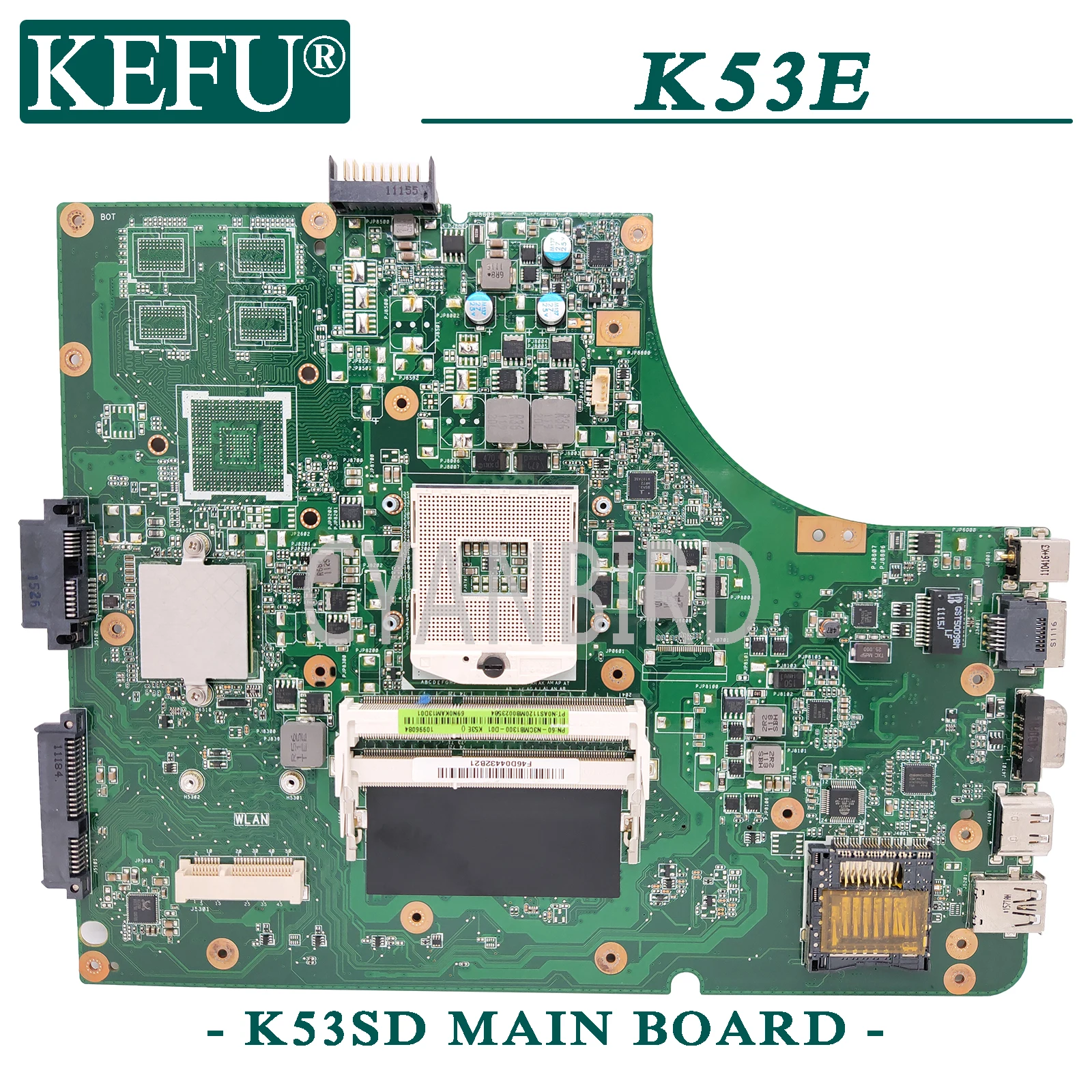Фото Материнская плата для ноутбука KEFU K53SD оригинал ASUS K53E A53E X53S P53S K53 P53 (версия/версия